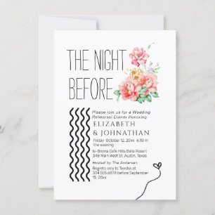Blush Minimal Script The Night Before  Invitation