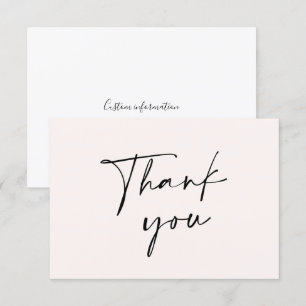 Blush minimalist thank you card