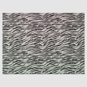 Blush Mint Black Zebra Print Glitzy Dots Ombre Tissue Paper