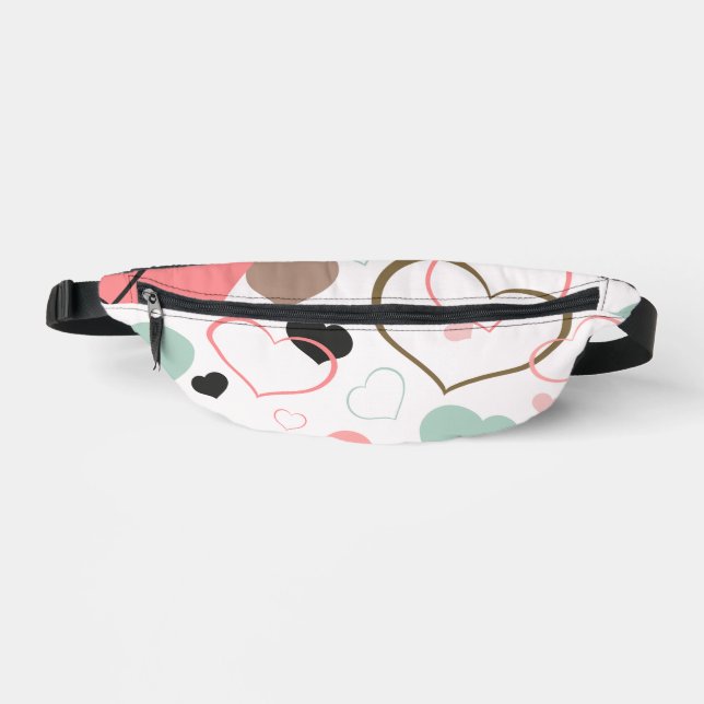 Blush Mint Hearts Fanny Pack (Front)