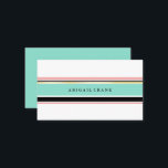 Blush & Mint Stripes Elegant Business Card<br><div class="desc">Business card for any profession,  with stripes in black,  gold,  mint,  and blush pink against a white background.</div>