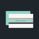 Blush & Mint Stripes Elegant Business Card<br><div class="desc">Business card for any profession,  with stripes in black,  gold,  mint,  and blush pink against a white background.</div>