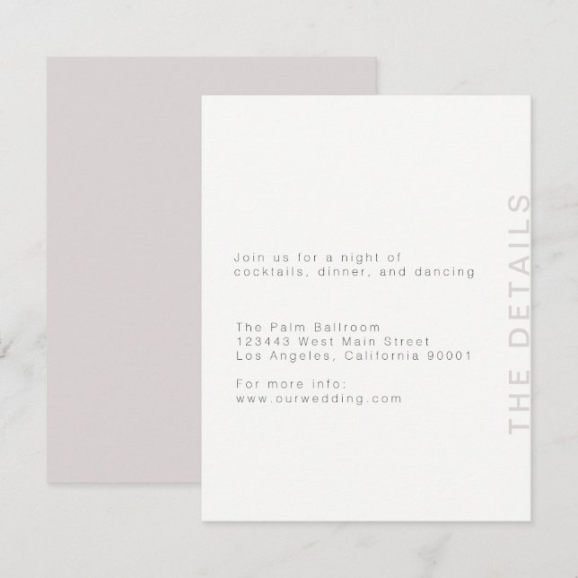 Blush Modern Enclosure Card (Front/Back)