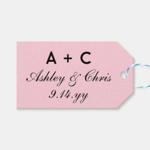 Blush Modern Personalized Wedding Reception Favour Gift Tags