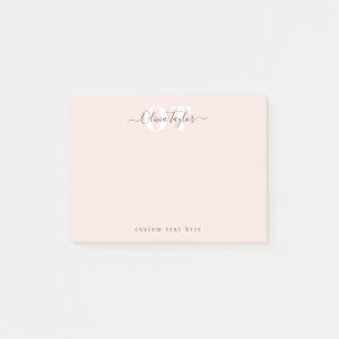 Blush Modern Script personalized Stationery Post-it Notes