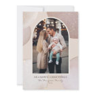 Blush Modern Shimmering Season's Greetings Photo
