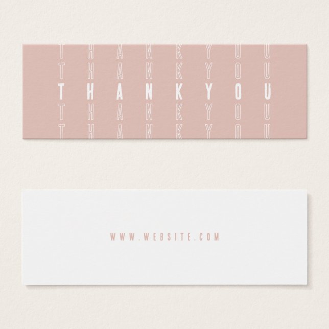 Blush Modern Small Business Thank You Card (Front & Back)