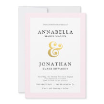 Blush Modern Wedding Invitation