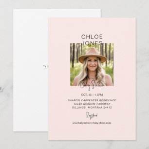 Blush Mom-to-be Photo Baby Shower  Invitation