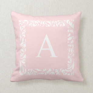 Blush Monogram A Throw Pillow