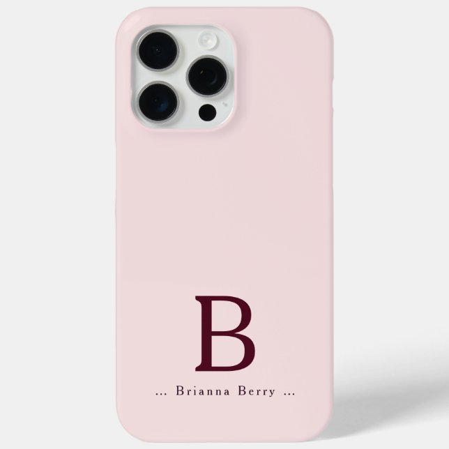 Blush Monogram Elegant Case-Mate iPhone Case (Back)