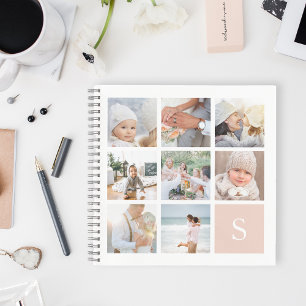 Blush Monogram Photo Collage Notebook
