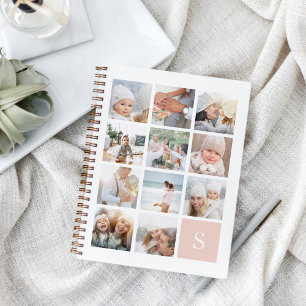 Blush Monogram Photo Collage Notebook