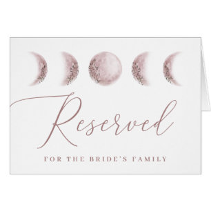 Blush Moon. Celestial Wedding Reserved Table Sign