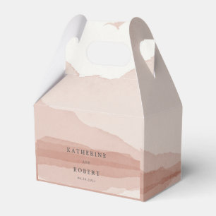 Blush Mountain Range Landscape Monogram Wedding Favor Box