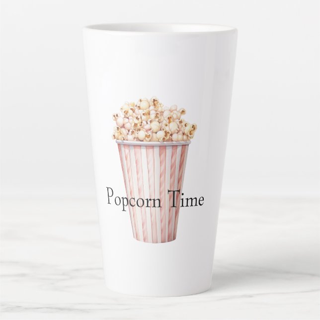 Blush Movie Time Popcorn Latte Mug (Front)