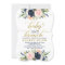 Blush navy baby shower invitation, brunch for baby