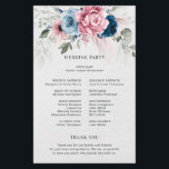 Blush Navy Blue Soft Pastel Pink Wedding Program<br><div class="desc">Set the tone for your big day with this blush and Navy blue floral budget wedding program, designed with soft watercolor roses and romantic greenery. Perfect for couples planning an elegant garden ceremony, modern boho wedding, or spring celebration, this design features a sophisticated blend of dusty rose and navy-blue tones....</div>