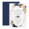 Blush navy gold modern floral watercolors wedding