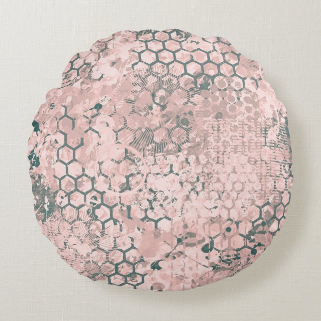 Blush Odyssey Round Pillow (Front)