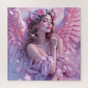 Blush of Heaven: The Angel of Petal Skies Jigsaw Puzzle