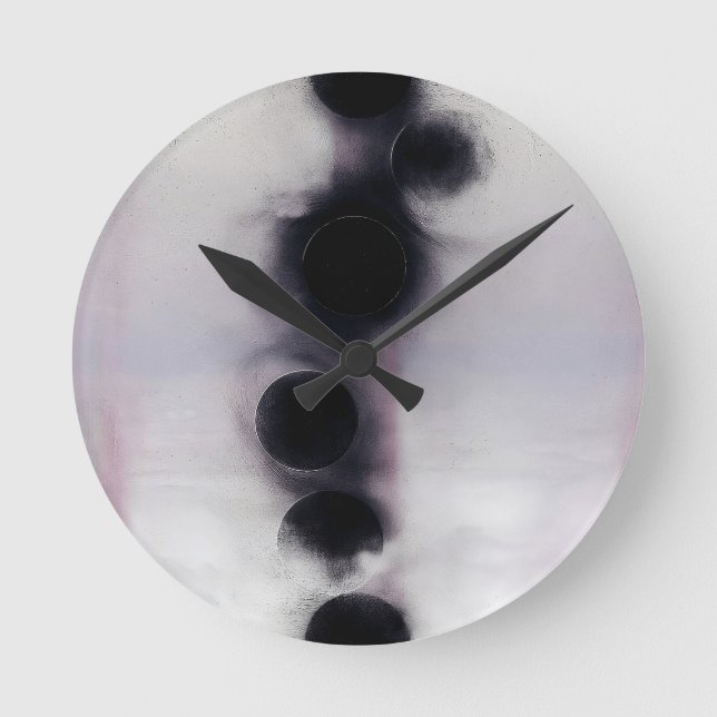 Blush Orbit Abstract Round Clock (Front)