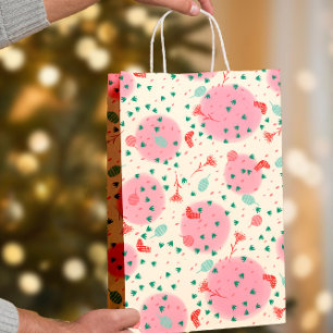 Blush Ornaments & Stockings – Retro Christmas Medium Gift Bag