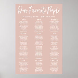 Blush Our Favorite People Wedding Seating Chart