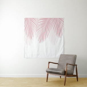 Blush Palm Leaves Finesse 2 #tropical #art Tapestry