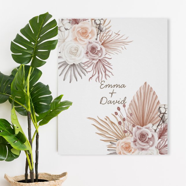 Blush Pampas Grass Wedding Poster (Creator Uploaded)