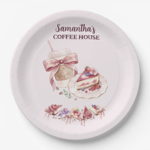 Blush Patisserie Cafe Custom Brand Paper Plate