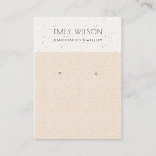 BLUSH PEACH CERAMIC TEXTURE EARRING DISPLAY LOGO BUSINESS CARD