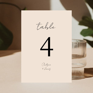 Blush Peach   Chic B&W Minimalist Wedding  Table Number