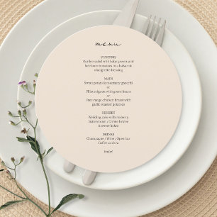 Blush Peach   Chic Custom Minimalist Wedding Menu