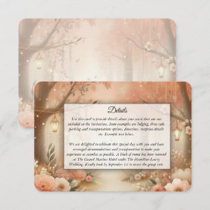 Blush Peach Enchanted Forest Lantern Wedding Enclosure Card