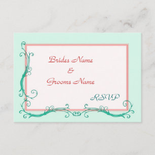Blush Peach & Mint RSVP cards