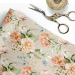 Blush & Peach Watercolor Floral Pattern Wedding  Wrapping Paper<br><div class="desc">Blush & Peach Watercolor Floral Pattern Wedding Wrapping Paper</div>