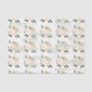 Blush Peachy Peonies Speckled Tissue Paper