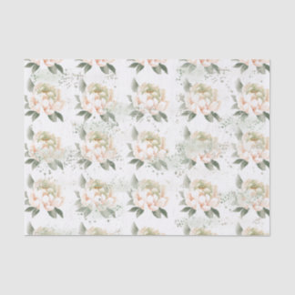 Blush Peachy Peonies Speckled Tissue Paper