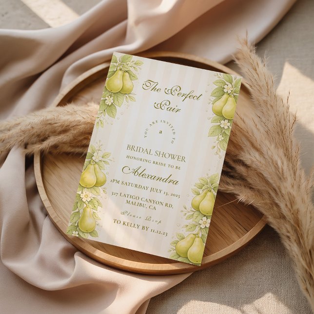 Blush Pear Perfect Pair Bridal Shower Invitation (Creator Uploaded)