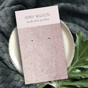 Blush Pearl Leather Texture Earring Display Business Card