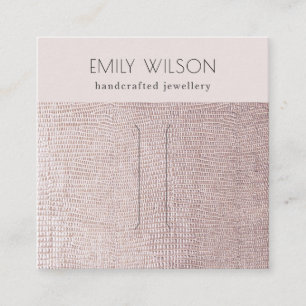 Blush Pearl Leather Texture Hair Clip Display Square Business Card