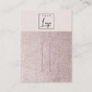 Blush Pearl Leather Texture Hair Clip Logo Display Business Card