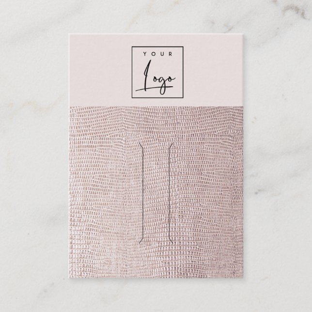 Blush Pearl Leather Texture Hair Clip Logo Display Business Card (Front)