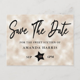 Blush Pearl Sweet 16 Save The Date Postcard