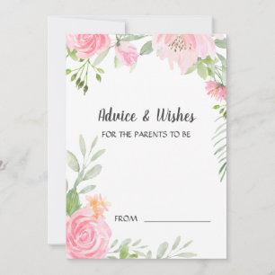 Blush Peonies Baby Shower Advice Cards