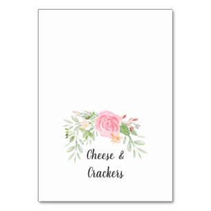 Blush Peonies Buffet Food Labels Table Number