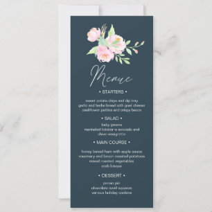 Blush Peonies ⎥ Dîner Mariage Menu Invitation