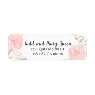 Blush Peonies Return Address Labels