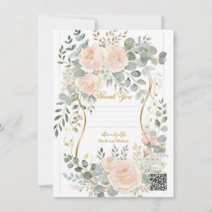 Blush Peony & Eucalyptus Botanical Floral Wedding Invitation